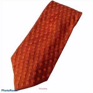 Silk Tie ERMENEGILDO ZEGNA Burnt Orange Tone on Tone Luxury Tie